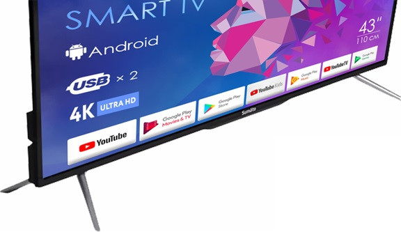 Телевизор SUMATO Smart TV 43UTS03 43 дюйма черный Київ - зображення 3