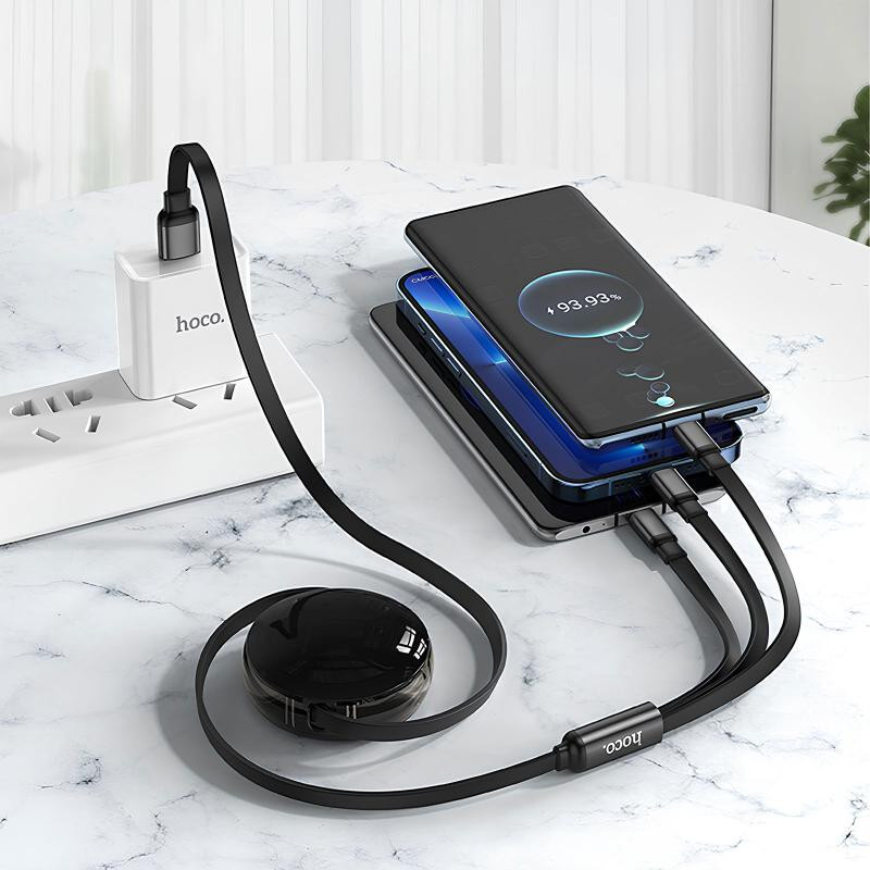 Дата кабель Hoco X78 Easy pull storage 3in1 (1m) Херсон - изображение 3