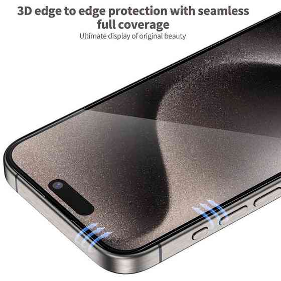 Защитное 3D стекло Blueo Hot Bending для Apple iPhone 15 Pro (6.1") (+ аппликатор) Херсон