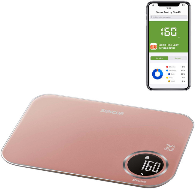 Весы кухонные Sencor SKS7075RS 5 кг розовые Київ - зображення 5