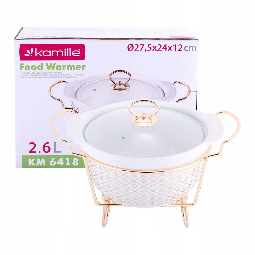 Мармит круглый с подставкой 2,6 л Kamille KM 6418 Одесса - изображение 7