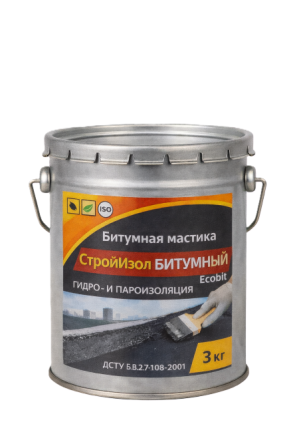 Битумная мастика СтройИзол Битумный ЭКОБИТ ведро 3,0 кг ДСТУ Б В.2.7-108-2001 ( ГОСТ 30693-2000) Дніпро
