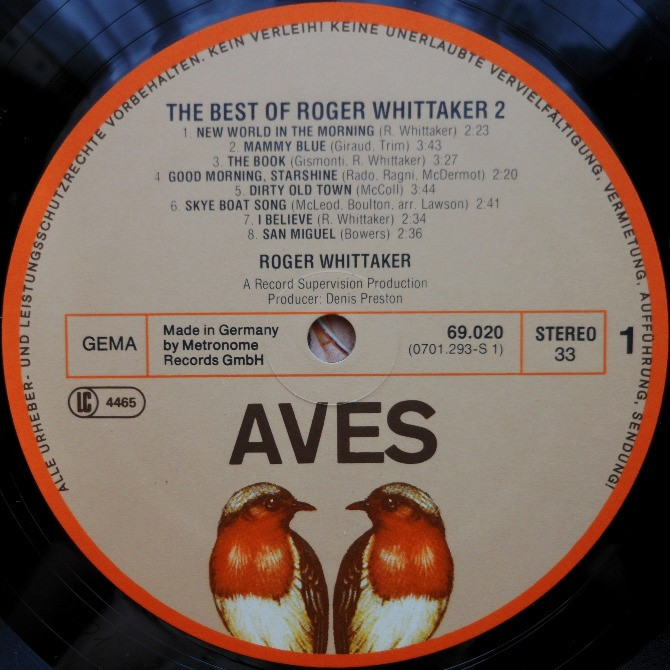 Виниловая пластинка The Best Of Roger Whittaker 2 Вінниця - зображення 3