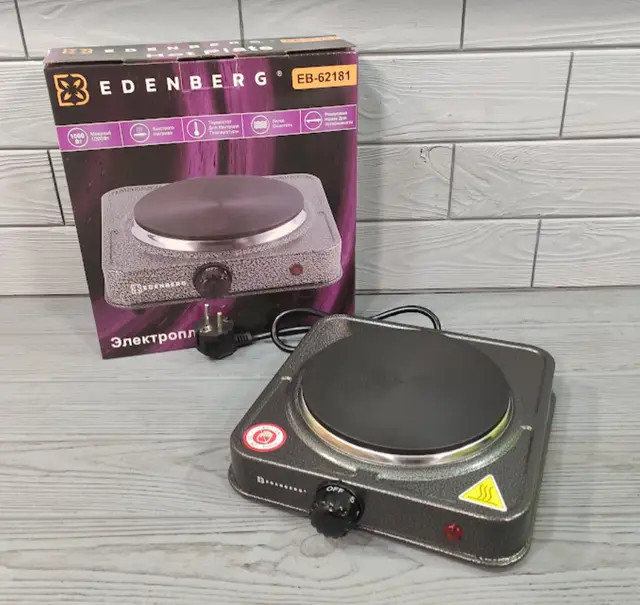 Плита електрична настільна Edenberg EB-62181 1000 Вт Київ - зображення 1