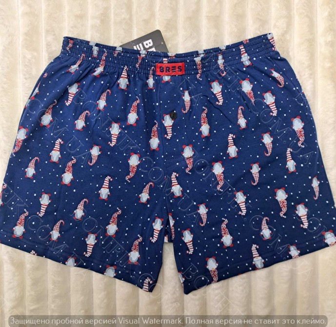 Мужские семейные трусы с новогодним принтом гномов (арт. MBXK 307/01/139) Кривий Ріг - зображення 2