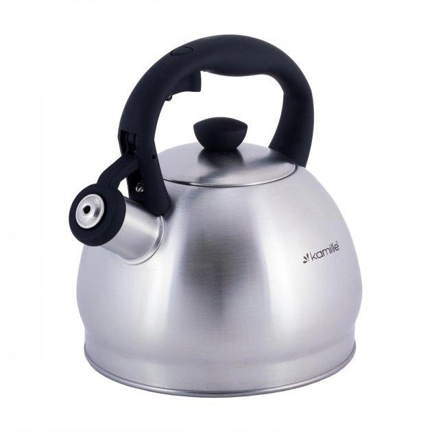 Чайник із свистком Kamille KM-0693BL 2 л чорний Киев - изображение 1