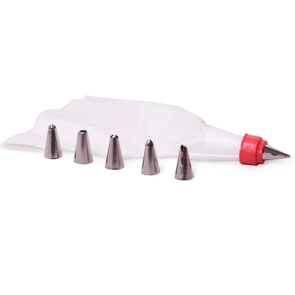 Кондитерский мешок Kamille с переходником и 6 стальными насадками Одесса - изображение 1