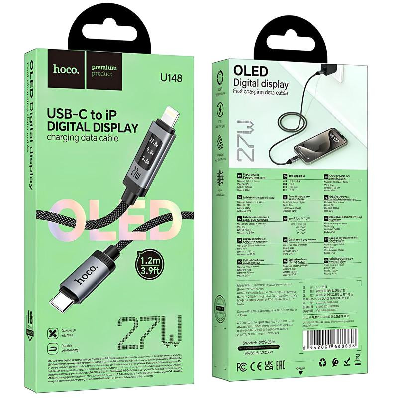 Дата кабель Hoco U148 Lord with display Type-C to Lightning 27W (1.2m) Херсон - изображение 4