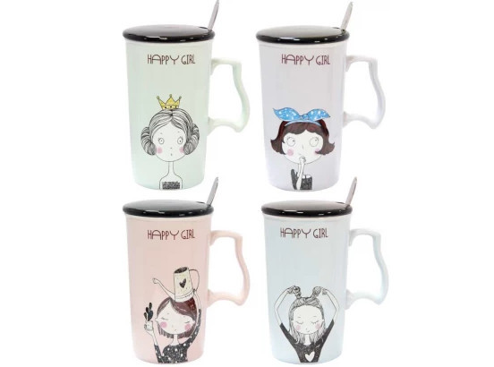 Кружка OLens Щаслива дівчинка Про-8030-61 375 мл Київ - зображення 1