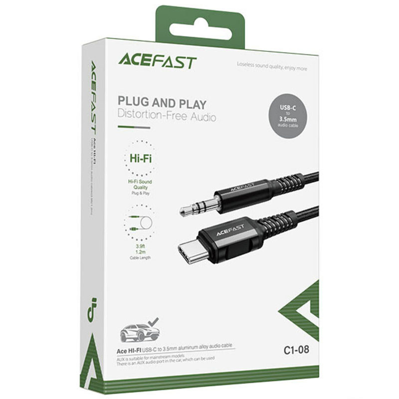 Аудио кабель Aux Acefast C1-08 (Type-C to AUX 3.5mm) (1m) Херсон - зображення 5