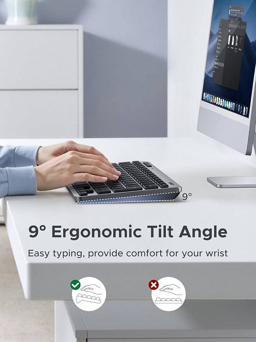 Бездротова багаторежимна клавіатура Ugreen K551 - це тонка портативна клавіатура Днепр - изображение 3