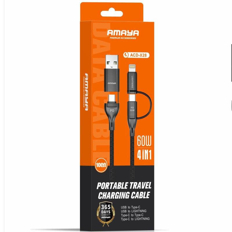 Дата кабель Amaya ACD-X28 4in1 Type-C to USB/Type-C to Lightning 60W (1m) Херсон - зображення 2