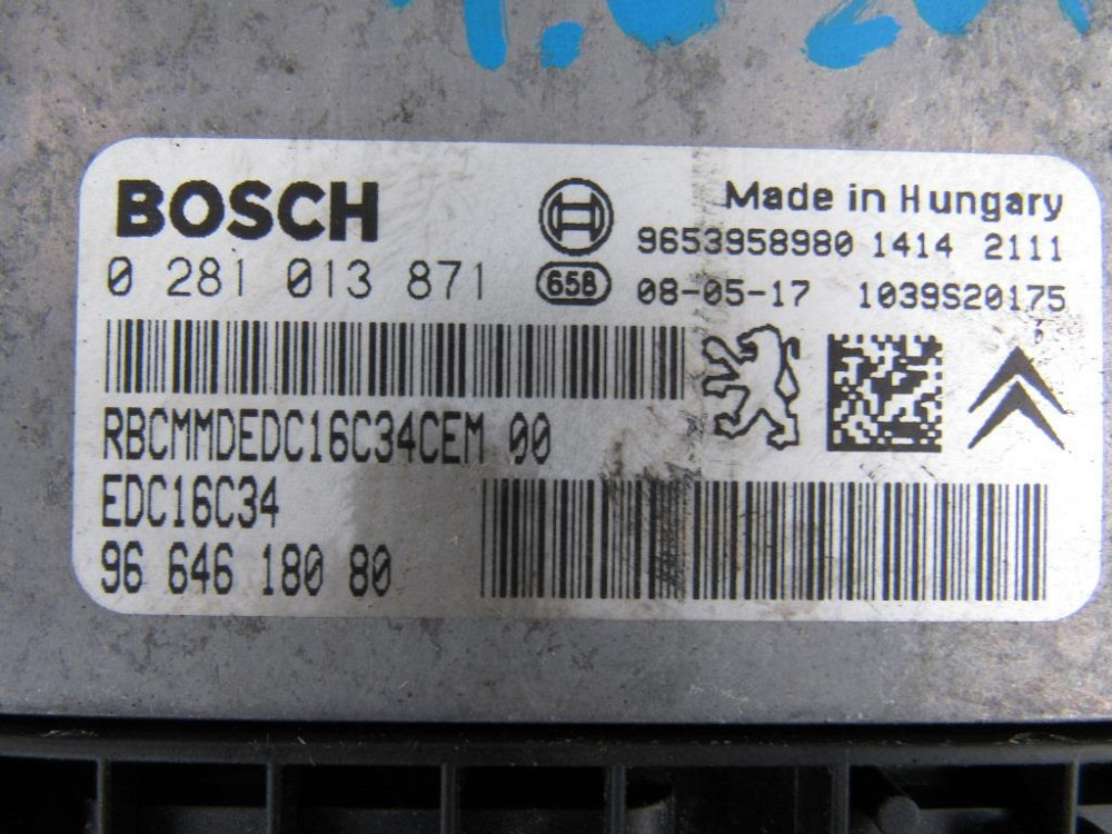 Блок управления двигателем Peugeot Partner 1.6 hdi 2008-2015 (0281013871) Ковель - зображення 3