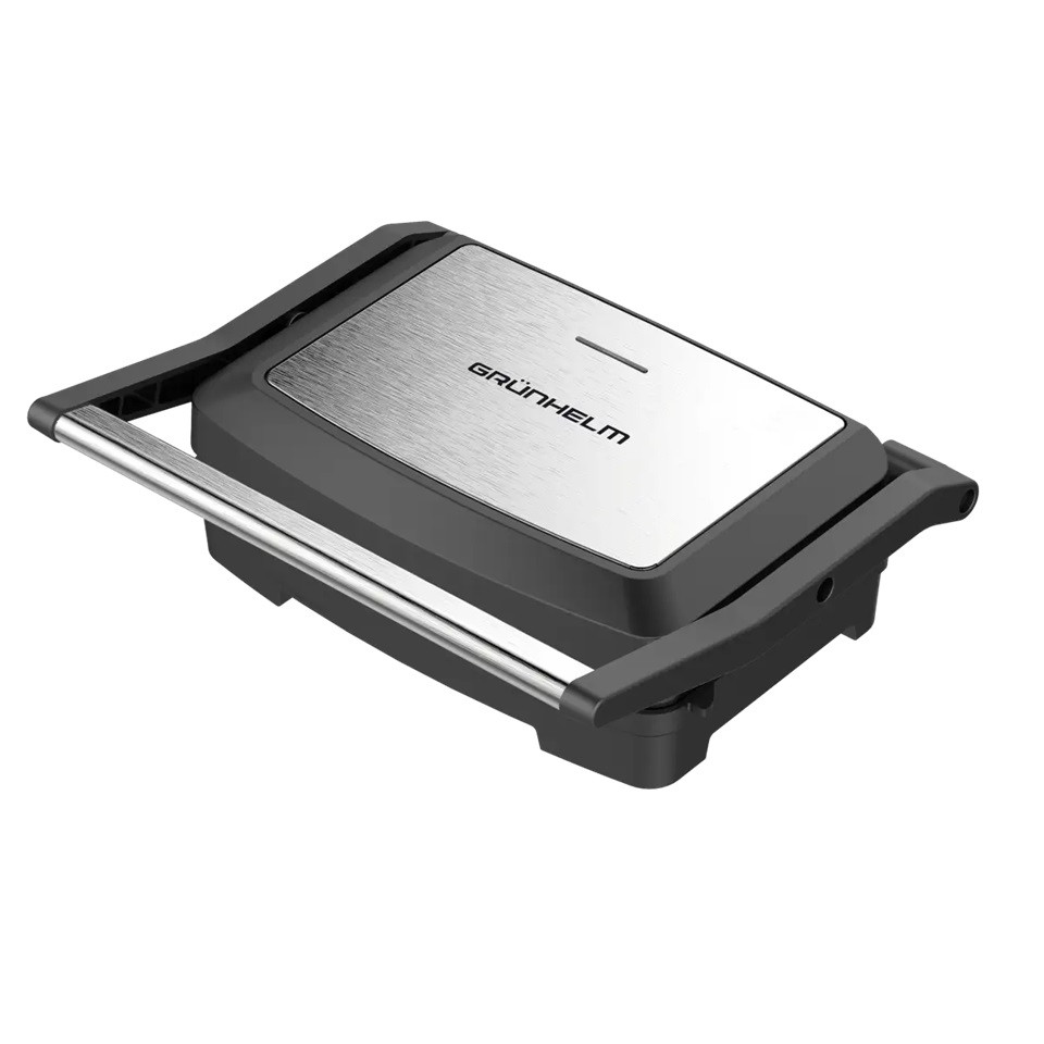 Гриль контактный Grunhelm G753 750 Вт серебристый Киев - изображение 1
