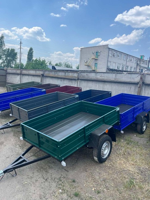 Новий причіп до легкового авто 150х130х40 "Дніпро" Вишневе - зображення 3