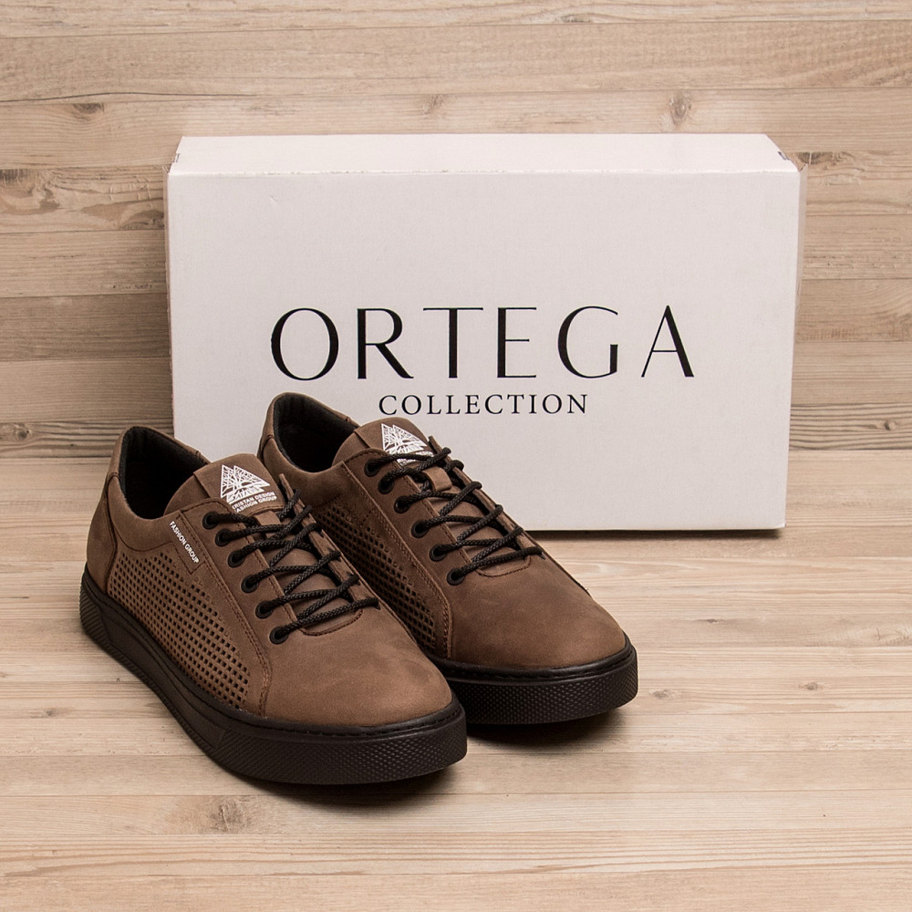 Мужские летние кожаные кеды Kristan перфорация Київ - зображення 6