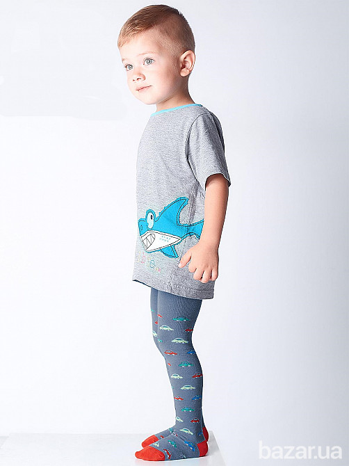 Синие хлопковые колготки для мальчиков с рисунком "Машинки" (рост 92-122 см) (арт. D 017-2) Кривий Ріг - зображення 1