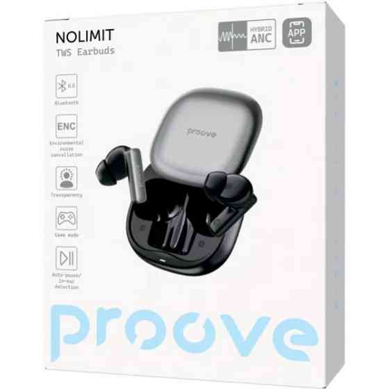 Bluetooth-гарнітура Proove NoLimit TWS with Hybrid ANC (APP) Black/Gray (TWNL0001AP13) (Код товару:4 Харьков