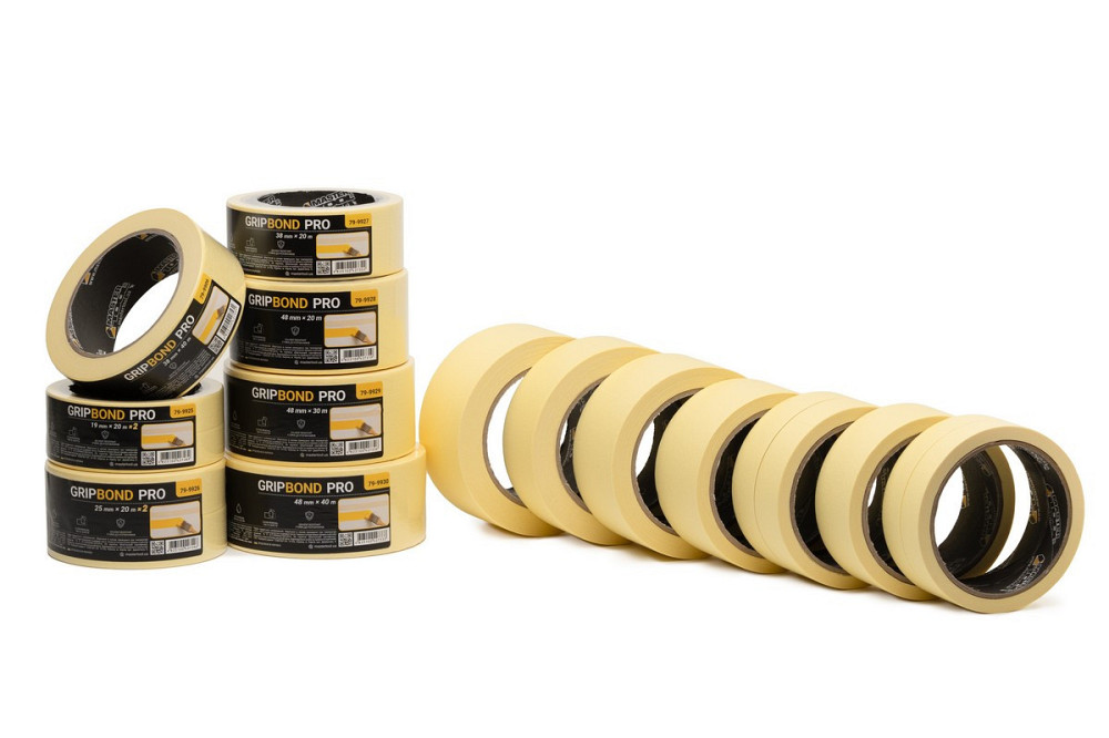 Лента малярная универсальная MASTERTOOL GripBond Pro 48 мм×30 м желтая 79-9929 Харків - зображення 4