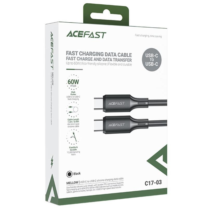 Дата кабель Acefast C17-03 Type-C to Type-C 60W (1.2m) Херсон - зображення 2