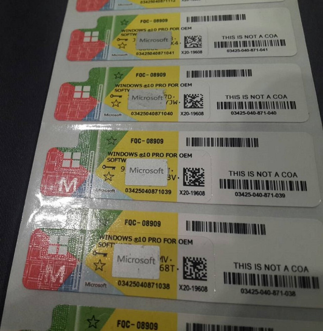 Windows 10 Pro OEM подлинные наклейки (ключи) Виндовс Одеса - зображення 1