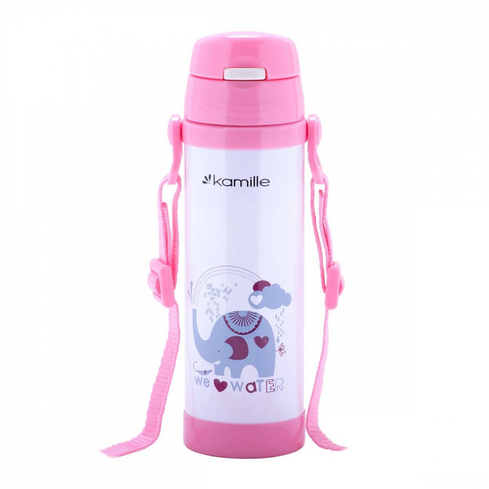 Термос для детей с ремешком Kamille 500 мл Одеса - зображення 5
