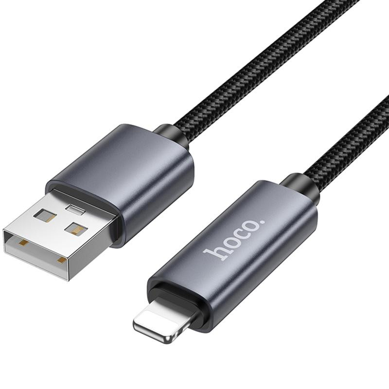 Дата кабель Hoco X112 Favor with display USB to Lightning 2.4A (1m) Херсон - зображення 2