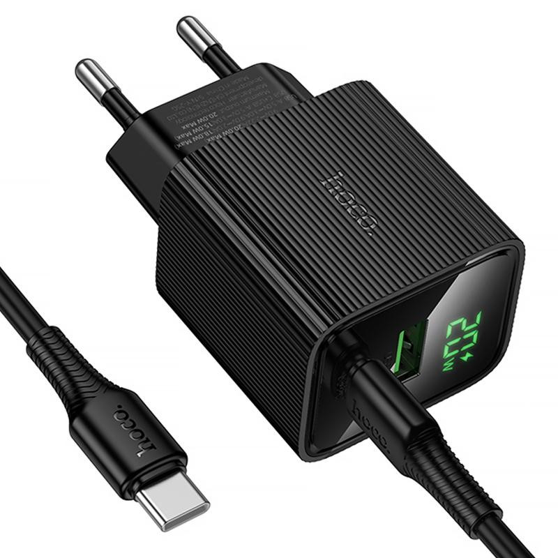 СЗУ Hoco CS83A Excellent with digital display PD20W+QC3.0 (1USB-A/1C) + кабель Type-C to Type-C Херсон - изображение 5