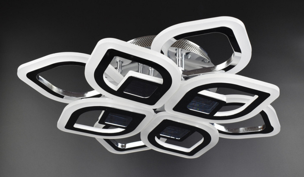 Люстра стельова LED з пультом A2721/4+4S-3D-ch Хром 10х44х44 см. Київ - зображення 1