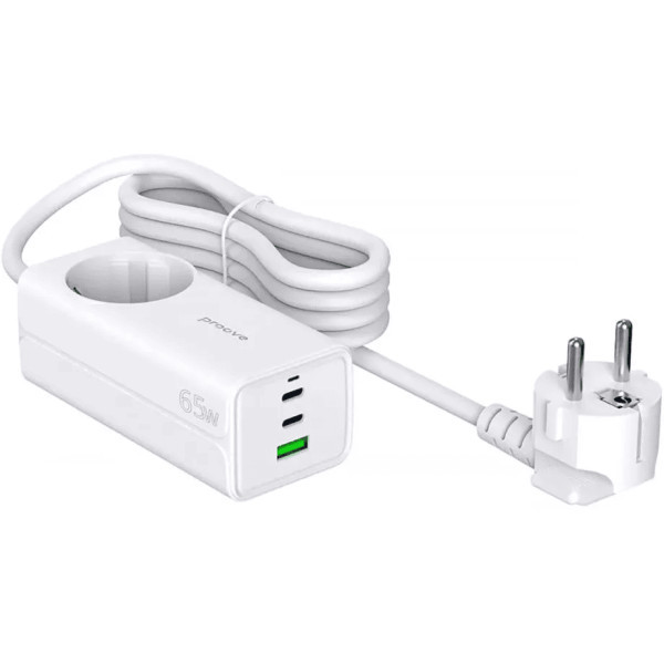 Фільтр живлення Proove Power Strip PD-02 65W (2 Type-C + 1USB) White (PSP165210001) Харків - зображення 5