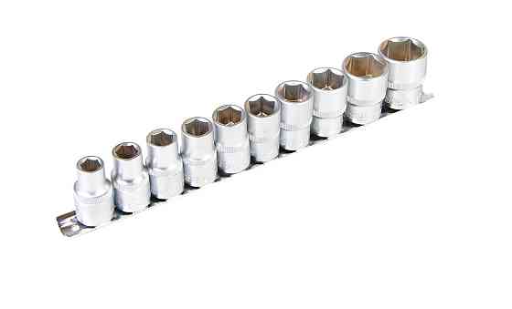 Набор головок торцевых 6-гранных MASTERTOOL ½" 10-24 мм L 40 мм CrV 10 шт 78-1211 Харків