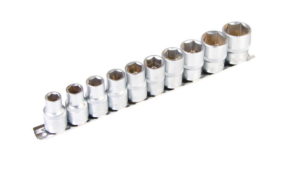 Набор головок торцевых 6-гранных MASTERTOOL ½" 10-24 мм L 40 мм CrV 10 шт 78-1211 Харків - зображення 1