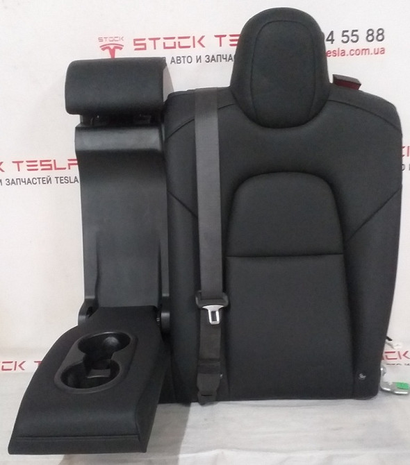 Спинка сиденья 2-го ряда двойная (PUR BLK) в сборе с центральным подголовником и подлокотником Tesla Київ - зображення 2