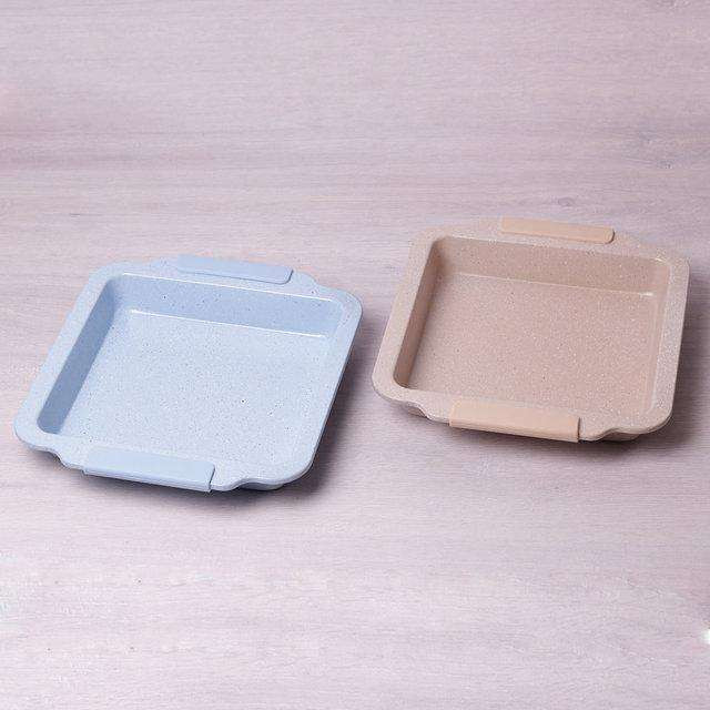 Форма для запікання з мармуровим антипригарним покриттям і силіконовими ручками 30.5*27*4.5 см Kamil Київ - зображення 1