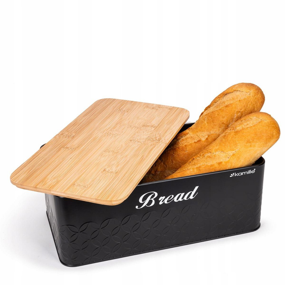 Набір хлібниця + баночки Kamille з бамбуковим волокном Чёрний  KM 1127 Одесса - изображение 5