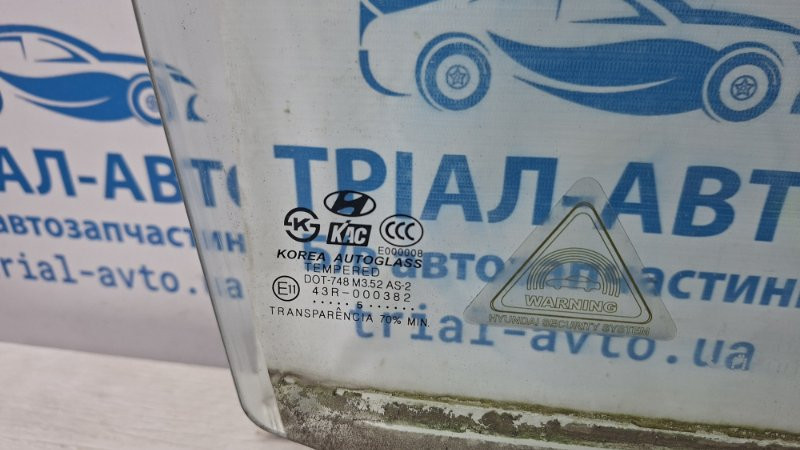 Стекло двери переднее правое Hyundai Tucson JM 2.0 БЕНЗИН G4GC 2004 (б/у) Київ - зображення 2