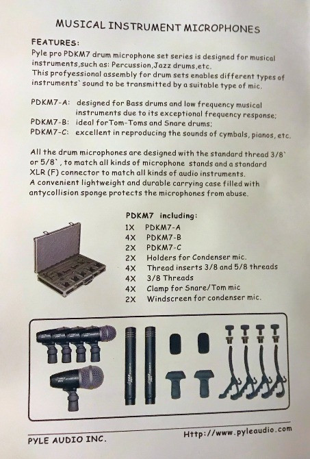 Барабанные микрофоны PYLE PRO PDKM7. 7 микрофонов. (Производство США). Харьков - изображение 12