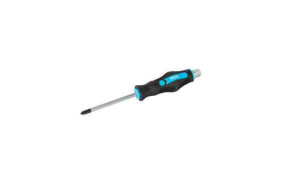 Отвёртка ударная крестовая магнитная MASTERTOOL EXTERNAL HEX PH2х100 мм ручка с TPR покрытием 49-621 Харків