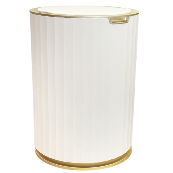 Сенсорное ведро для мусора JAH 9 л круглое Nordic белое-золотое Киев