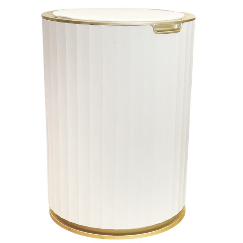 Сенсорное ведро для мусора JAH 9 л круглое Nordic белое-золотое Київ - зображення 1