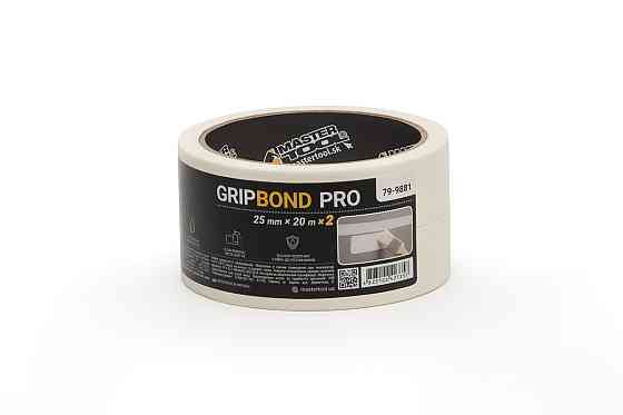 Лента малярная универсальная MASTERTOOL GripBond Pro 25 мм×20 м 2 шт белая 79-9881 Харьков