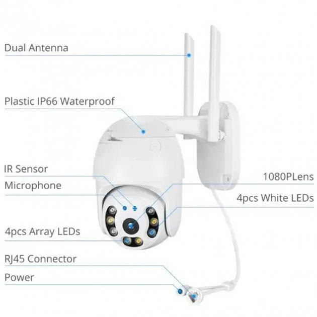 Поворотная уличная IP камера видеонаблюдения PTZ WiFi xm 2mp с удаленным доступом Одеса - зображення 4