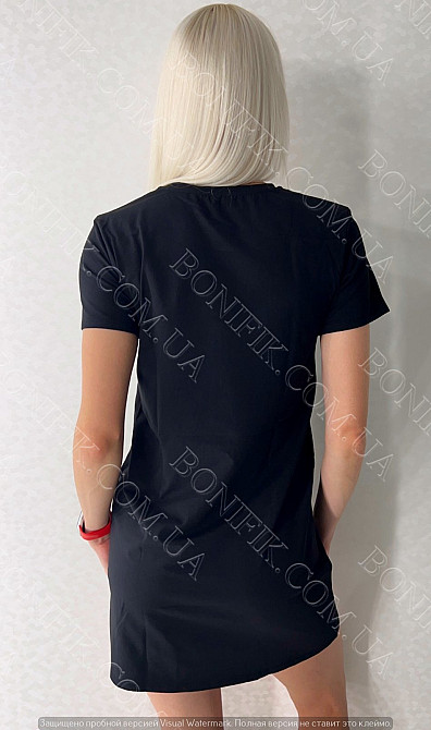 Женское чёрное платье из хлопка "Shine" (16002) (арт. 1761) Кривой Рог - изображение 5