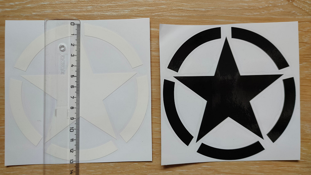 Наклейка на авто Звезда маленькая белая, черная Бориспіль - зображення 6