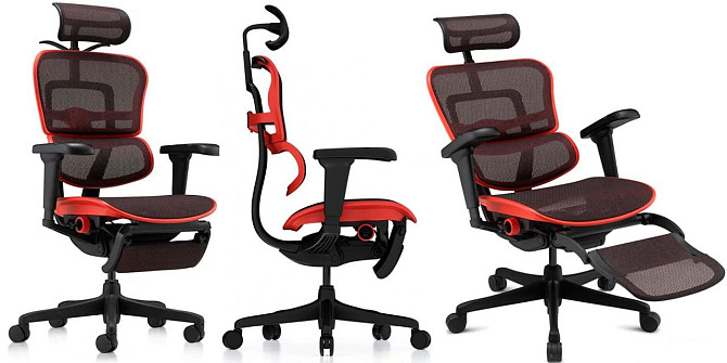 Оригинальное кресло Ergohuman Ultra X9 Gaming Legrest Equator красное Киев - изображение 1