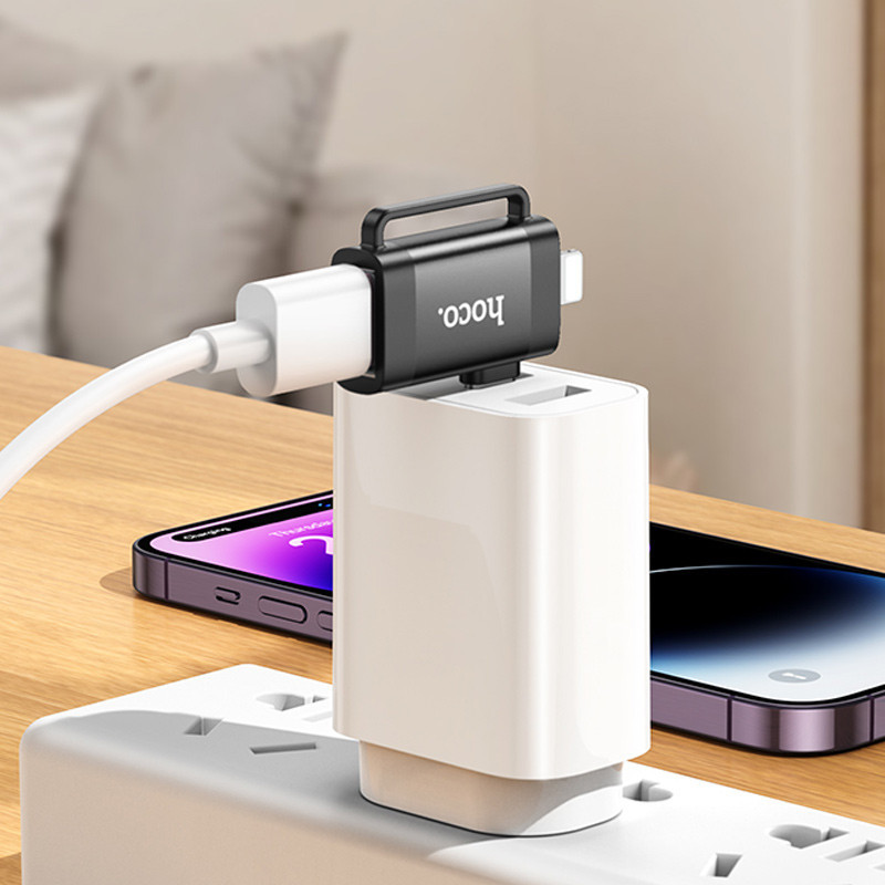 Переходник Hoco UA31F OTG 2in1 Lightning male/Type-C male to USB female Херсон - зображення 5