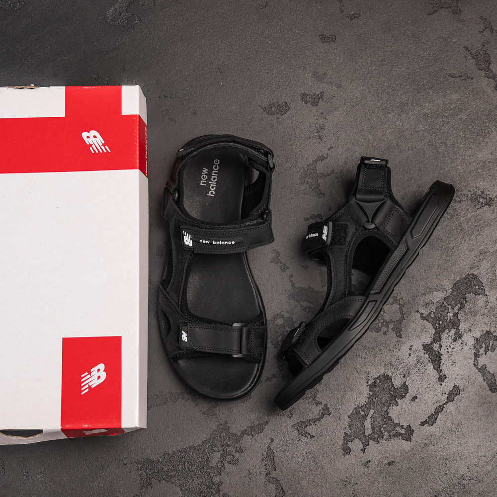 Мужские кожаные сандалии NB Black Київ - зображення 10