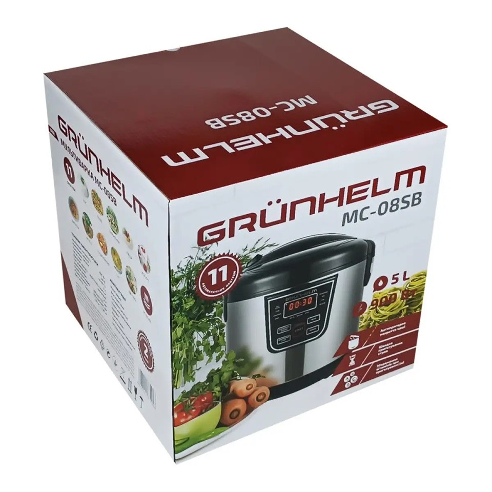 Мультиварка Grunhelm MC-08SB 900 Вт серебристая Киев - изображение 8