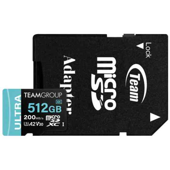 Карта пам'яті Team Ultra microSDXC 512GB UHS-I/U3 Class 10 (TULMSDX512GIA2V3022503) (Код товару:4091 Харків