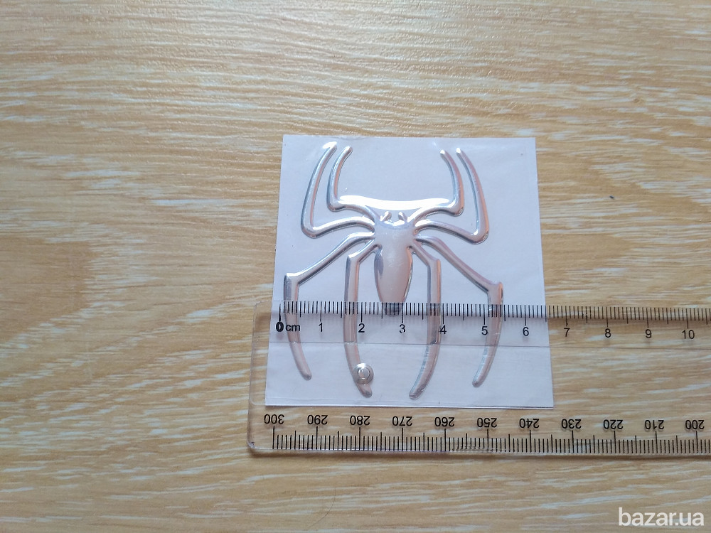 Наклейка на авто ,мото Паук выпуклая Серебро Борисполь - изображение 2